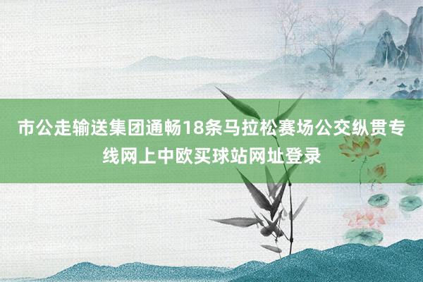 市公走输送集团通畅18条马拉松赛场公交纵贯专线网上中欧买球站网址登录