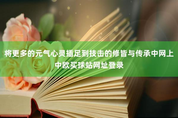 将更多的元气心灵插足到技击的修皆与传承中网上中欧买球站网址登录