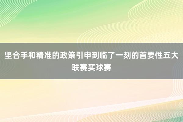 坚合手和精准的政策引申到临了一刻的首要性五大联赛买球赛