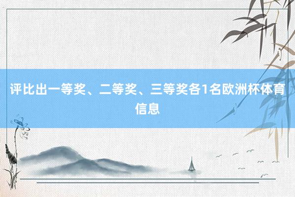 评比出一等奖、二等奖、三等奖各1名欧洲杯体育信息