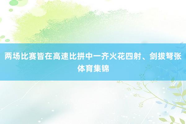 两场比赛皆在高速比拼中一齐火花四射、剑拔弩张体育集锦