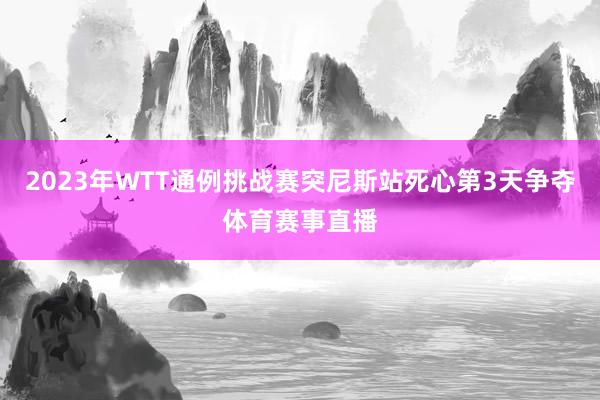 2023年WTT通例挑战赛突尼斯站死心第3天争夺体育赛事直播