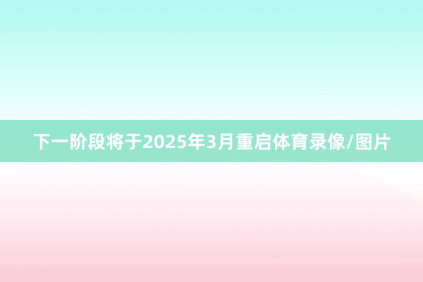 下一阶段将于2025年3月重启体育录像/图片