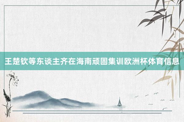 王楚钦等东谈主齐在海南顽固集训欧洲杯体育信息